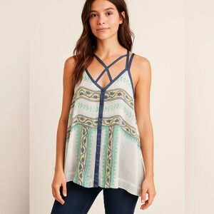 Free People Sheer Printed Strappy Top – Size Small